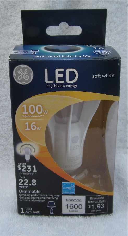 GE LED bulb now allows us to use the catamaran's table lamp