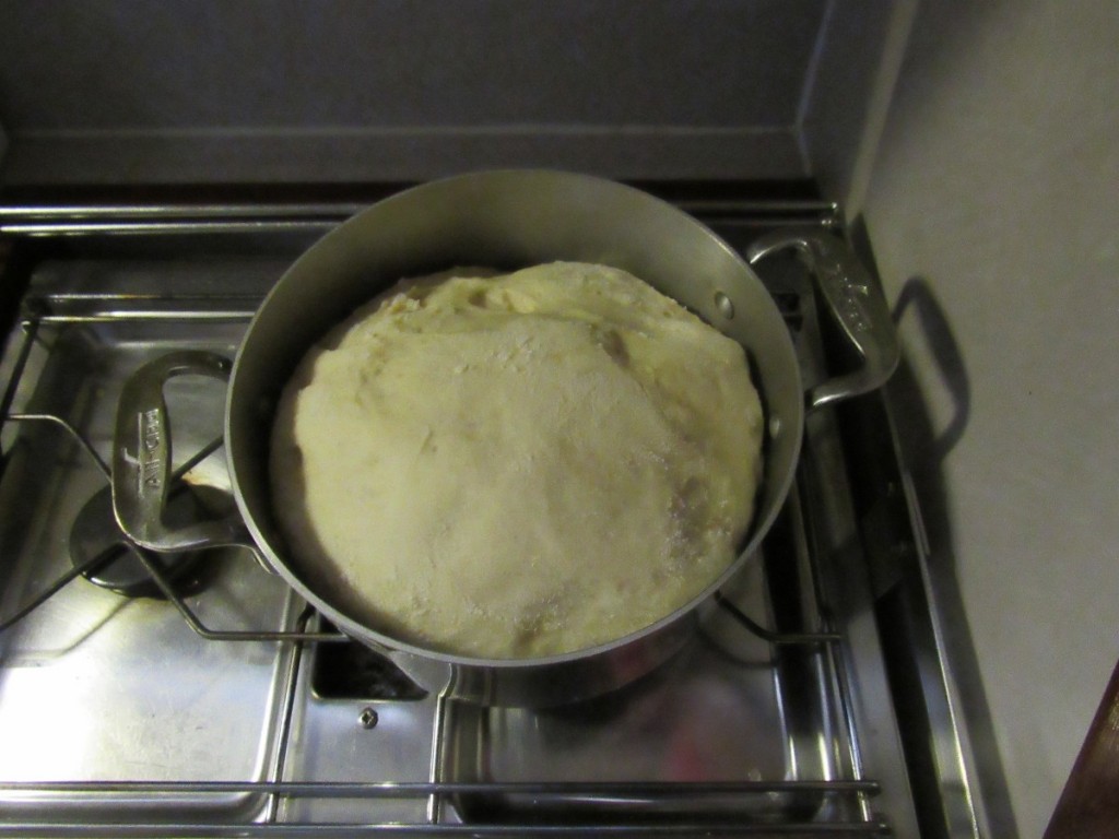 Larger Dough's second rise was done in the All-Clad small soup pot