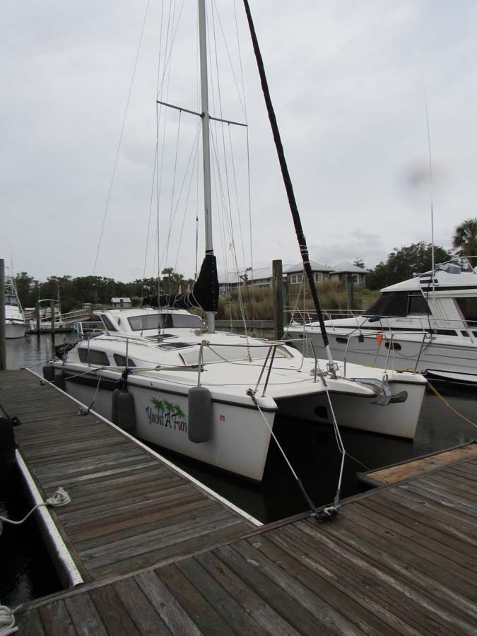 Yachtafun on a gray cool rainy day in Southport NC
