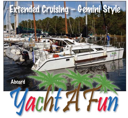 The magazine's introductory image is of Yacht A Fun leaving Oriental, NC in November 2014